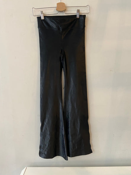 Black flared leggings