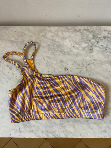 Striped sports bra - yellow & purple