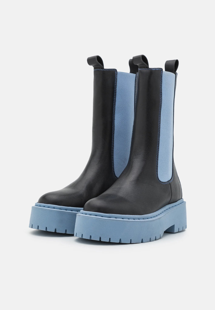 Baby Blue Biker Boots