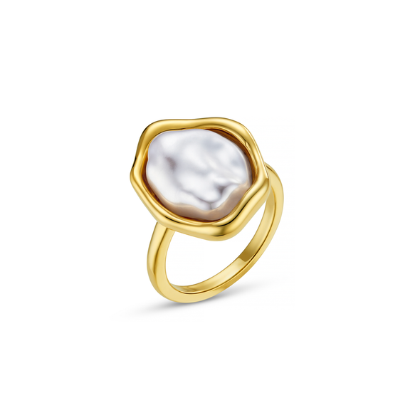 Organic Molten Pearl Ring
