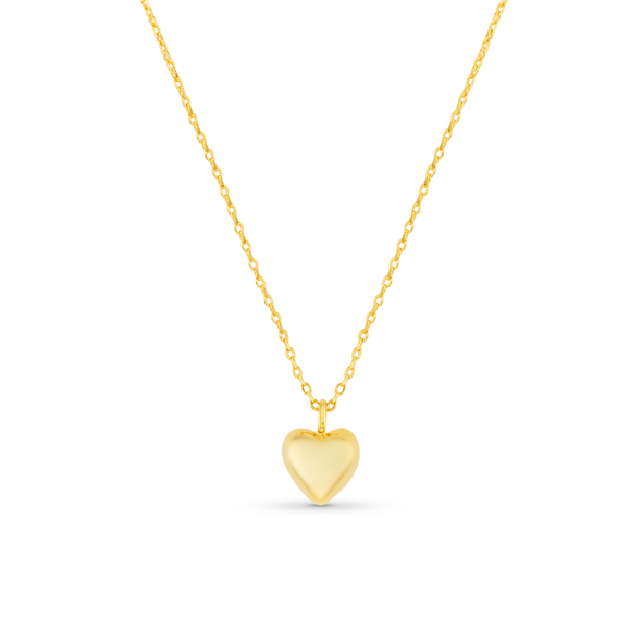 Domed Heart Charm Short Necklace