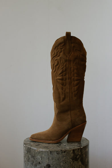 Western High Boots Natural