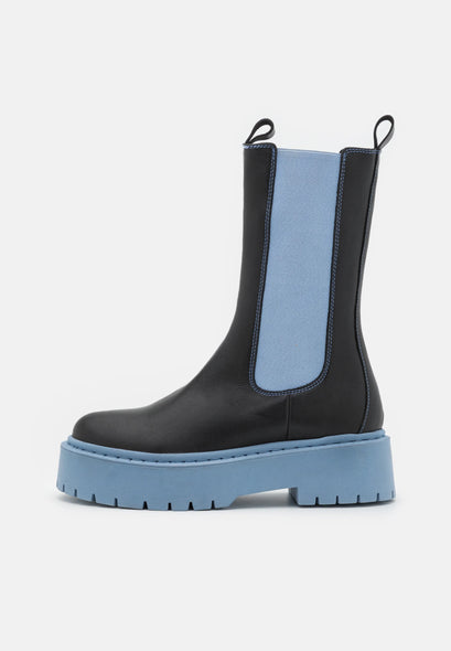 Baby Blue Biker Boots