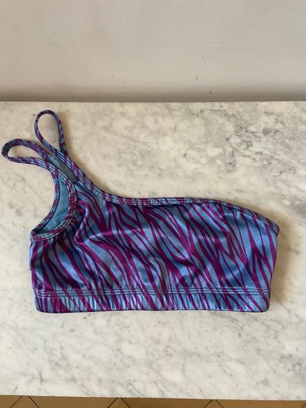 Striped sports bra - blue & purple
