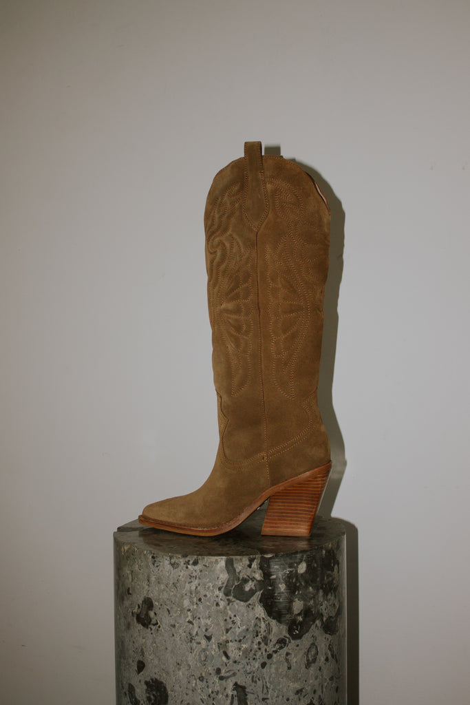 Western High Boots Natural