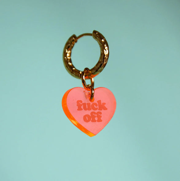 "Fuck off" heart hoop