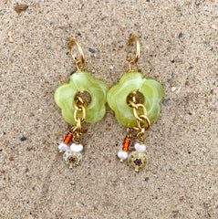 Flower Power Hoops Green