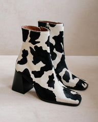 Cow Print Ankle Boots