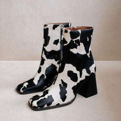 Cow Print Ankle Boots