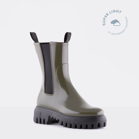 Vegan Mid Calf Military Green Boots