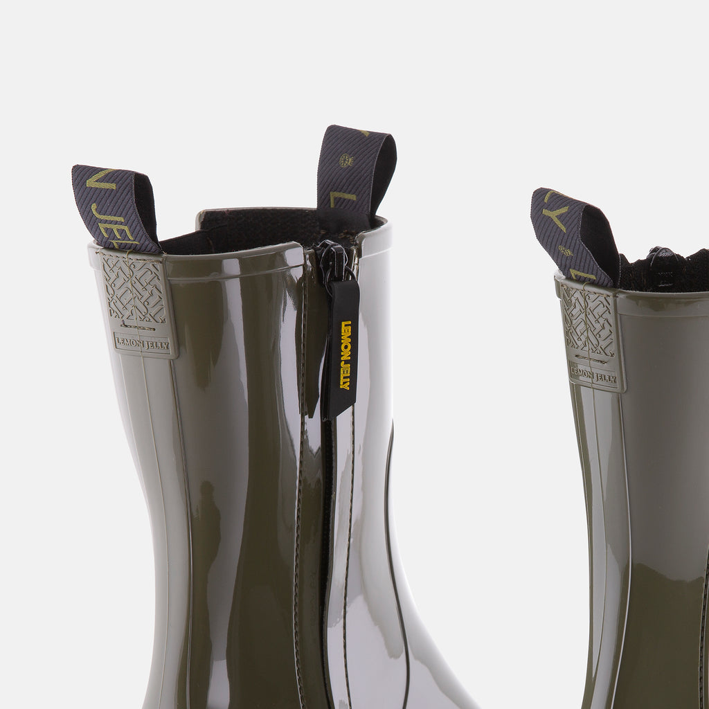 Vegan Mid Calf Military Green Boots