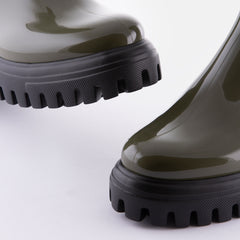 Vegan Mid Calf Military Green Boots