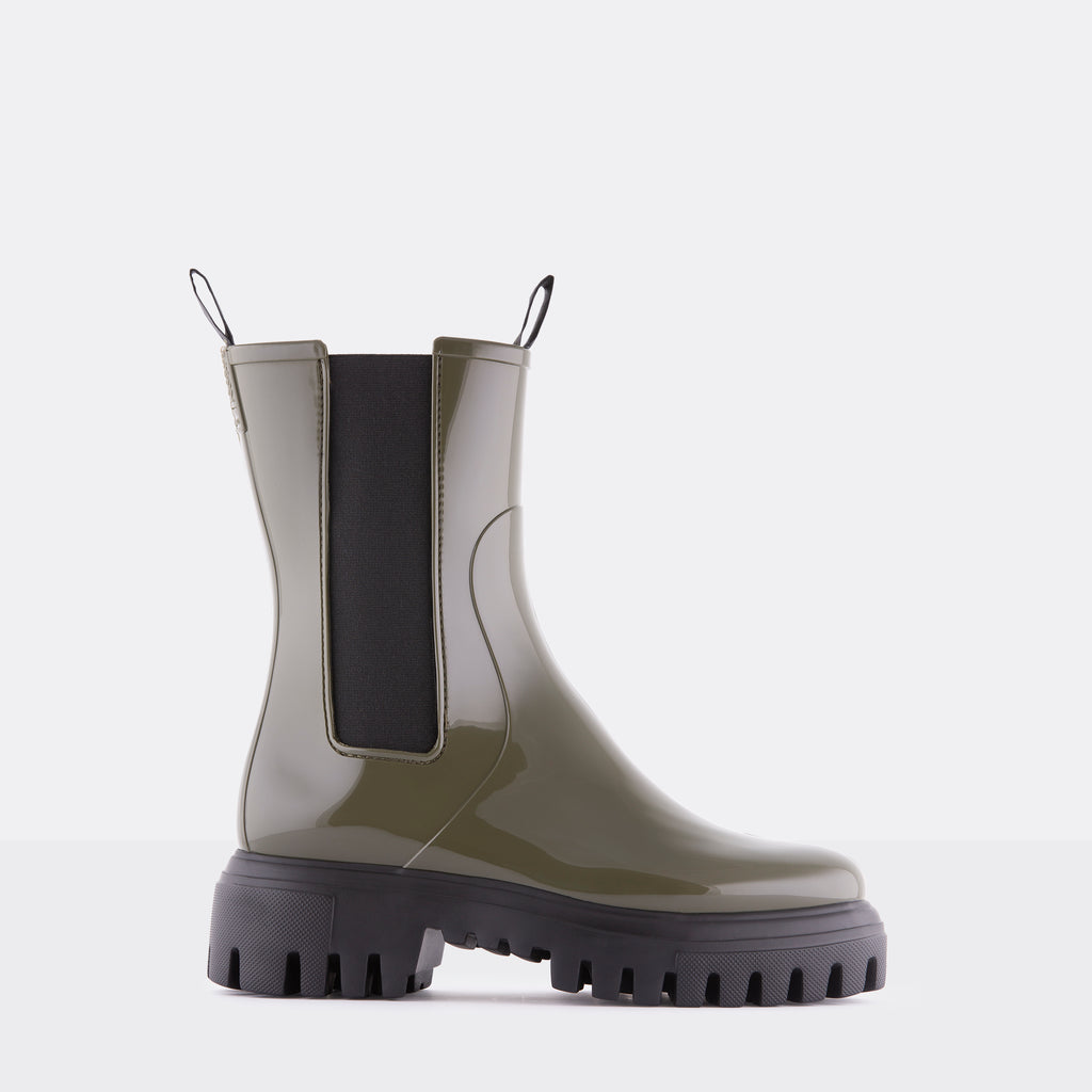Vegan Mid Calf Military Green Boots