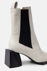 Luna Leather Ankle Boots Off White