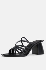 Vertigo Leather Asymmetric Strap Sandals