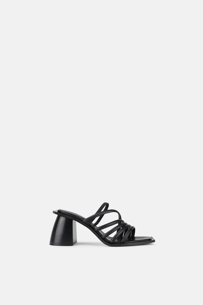 Vertigo Leather Asymmetric Strap Sandals