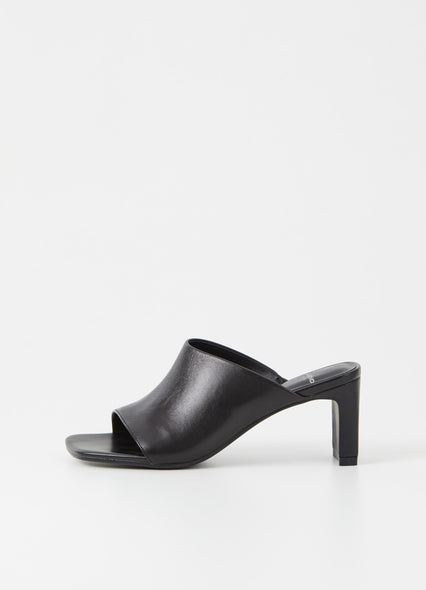 Luisa Mules Black Cow Leather