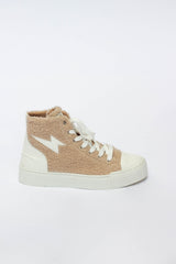 Beige High Top Lightning Sneakers