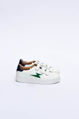 Leather Sneakers Green Lightning