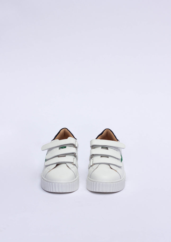 Leather Sneakers Green Lightning