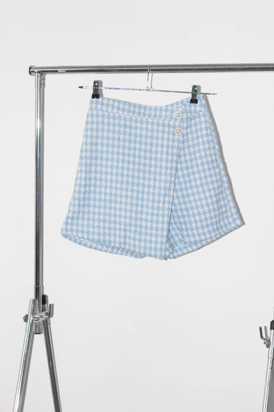 Short Pied de Poule Bleu Ciel