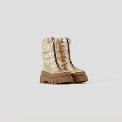 Evi-Ann Front Zip Parachute Champagne Boot
