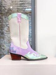 Puglia Western Boots Mint Lila