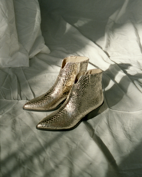 Gold Crocodile Boots