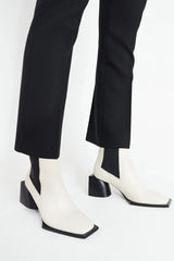 Luna Leather Ankle Boots Off White
