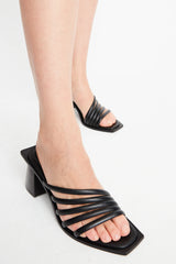 Vertigo Leather Asymmetric Strap Sandals