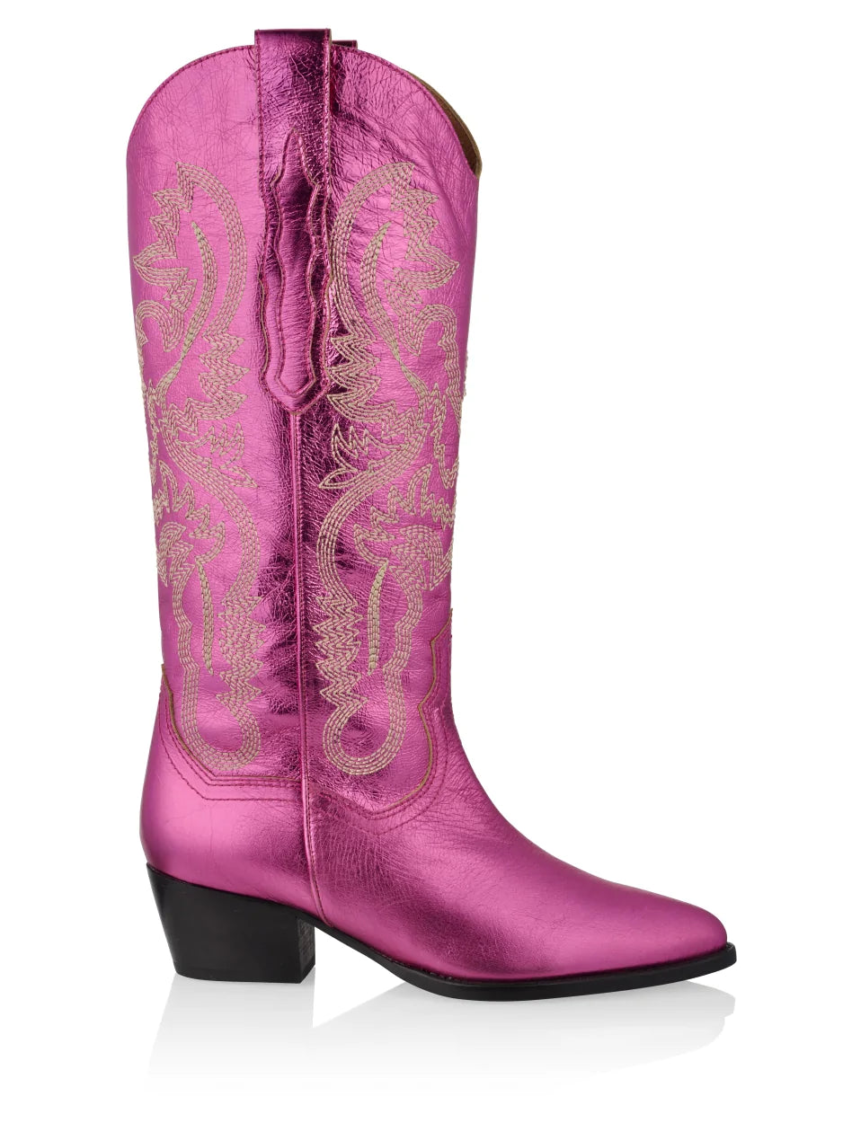 NORMANDY/F, Powder Pink Nylon and Leather Boots, Autumn Collection