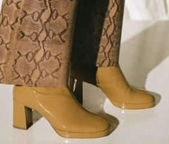 Edith Teak Patent Leather Boot