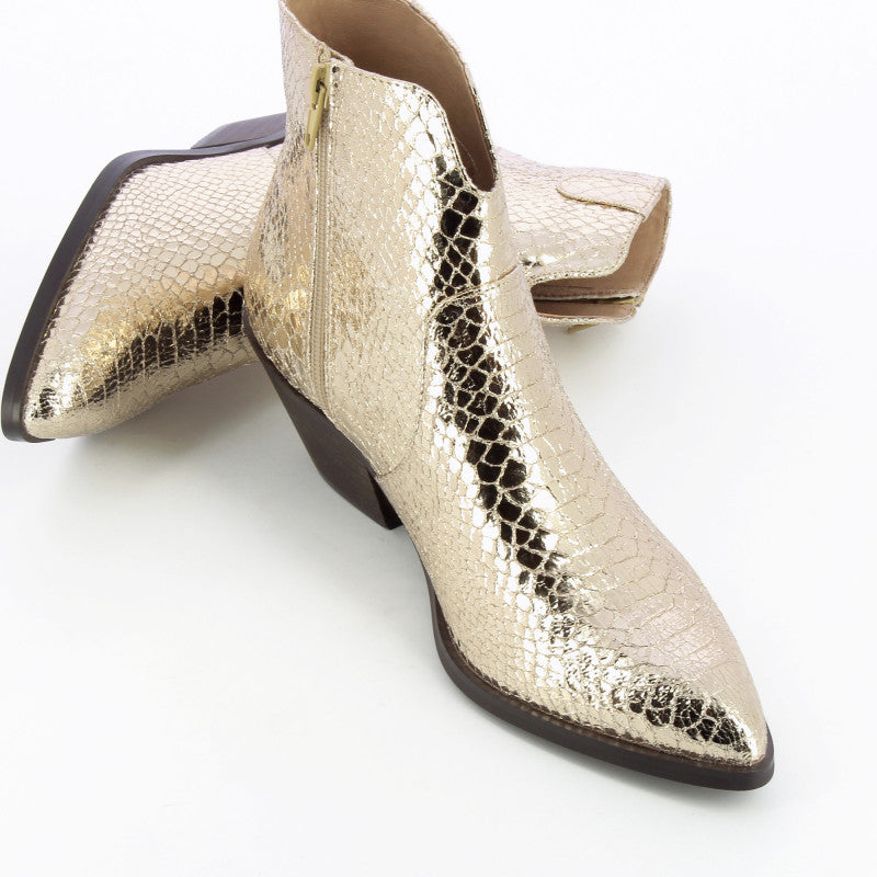 Gold Crocodile Boots