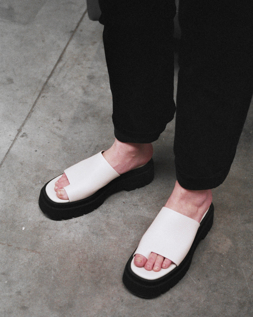 Maggie Grained Off White Leather