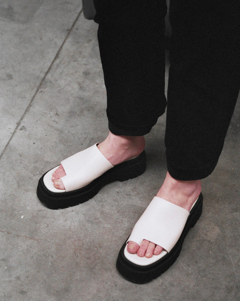 Maggie Grained Off White Leather