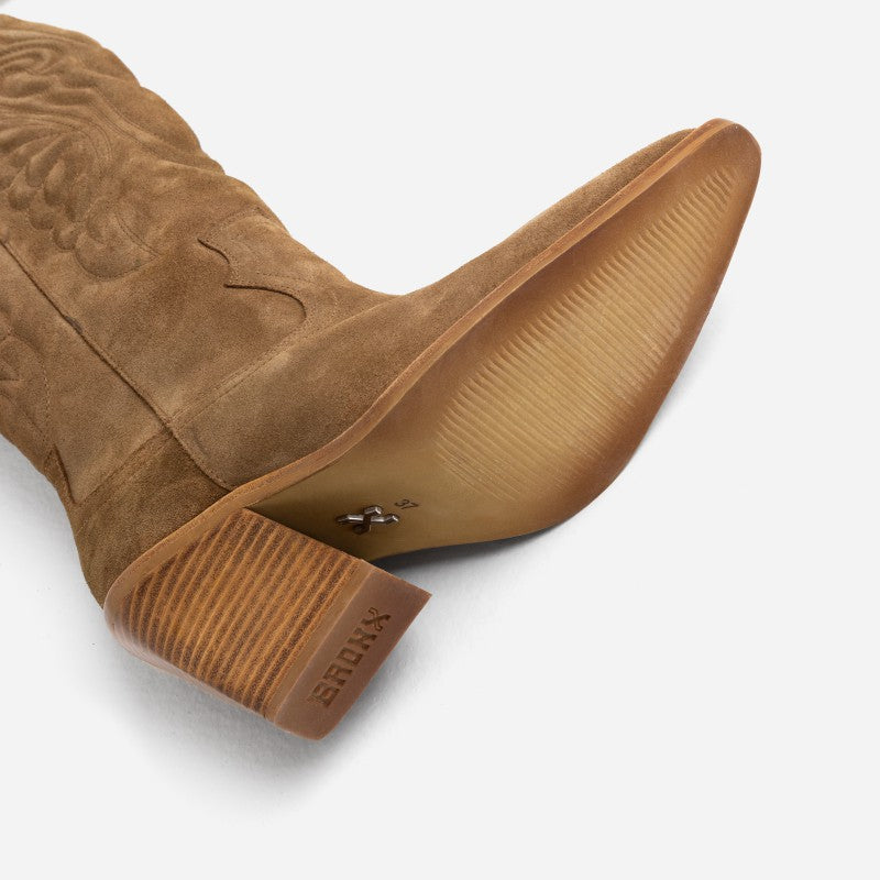 Western High Boots Natural