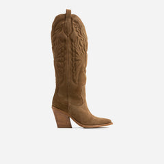 Western High Boots Natural