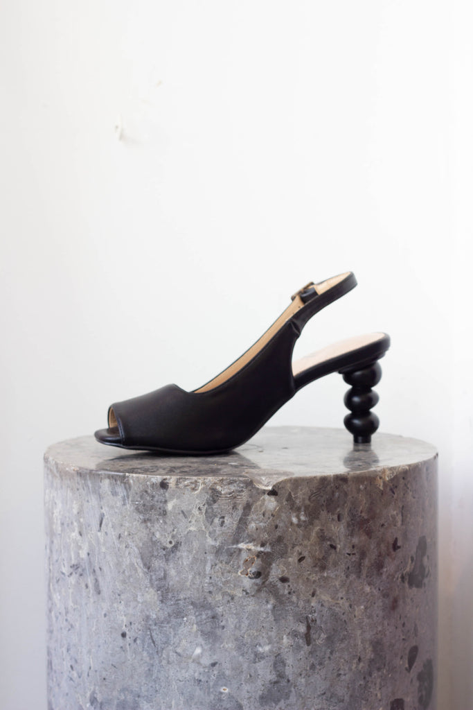 Black Peep Toe Pumps
