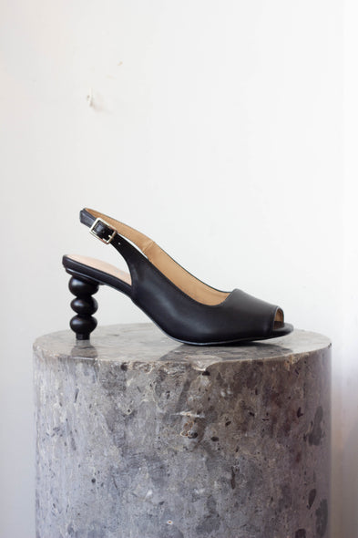 Black Peep Toe Pumps