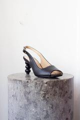 Black Peep Toe Pumps