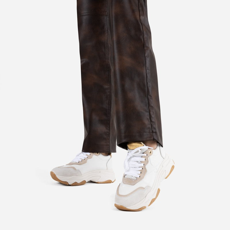 Baisley Sneaker Off White/Clay/Gold