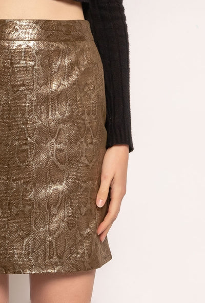 Métalisé Faux Snake Skirt