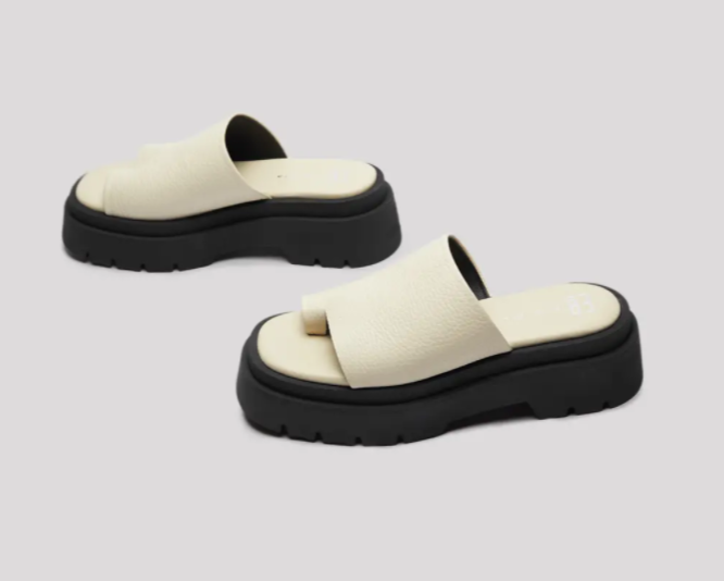 Maggie Grained Off White Leather