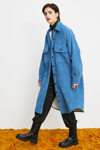 Manteau Bleu Velour