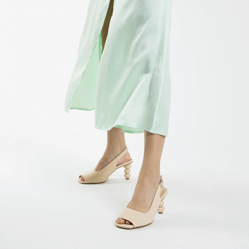 Pale Pink Peep Toe Pumps