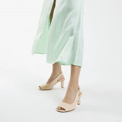 Pale Pink Peep Toe Pumps