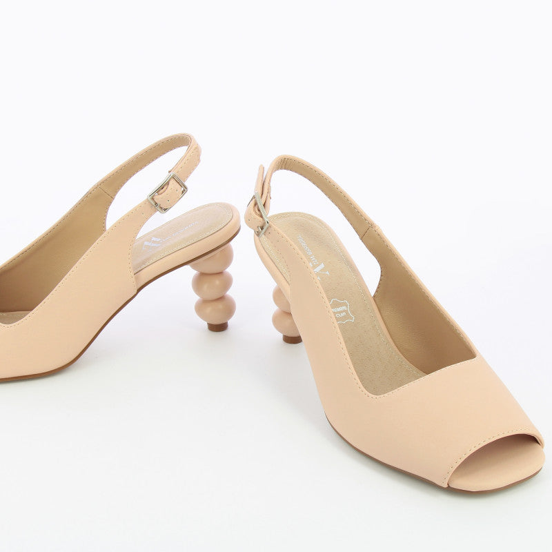Pale Pink Peep Toe Pumps