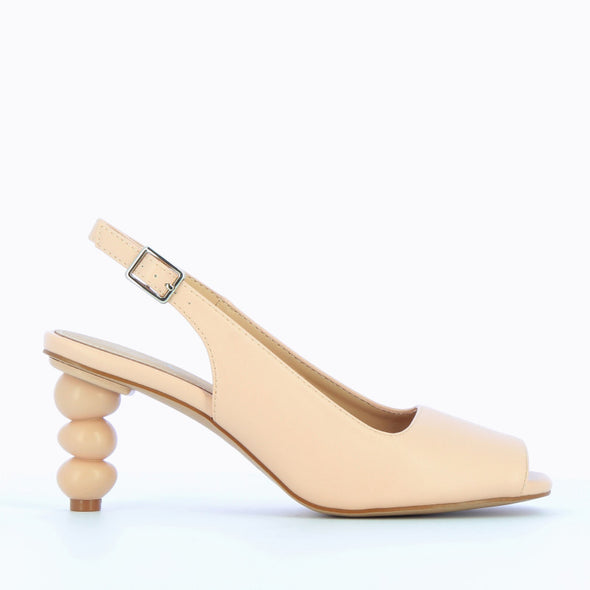 Pale Pink Peep Toe Pumps