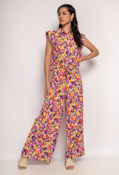Pantalon Floral Imprimé Purple