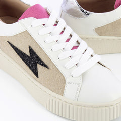 Tweed lightning sneakers with laces